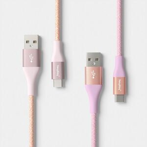 10ft USB-A to USB-C Braided Cable 2pk - heyday Bright Lilac Cosmetic Pink